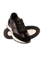Black men's sports shoes BUTYM-0510-99(Z25) - product view from above, diagonally on a white background.