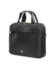 Black women's bag with monogram TOREN-0299-99(W25), diagonal product view on white background.