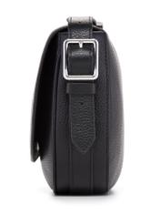 Black leather women's shoulder bag TORES-1218-9I(W26), side product view on white background.