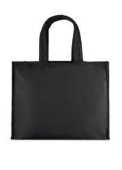 Black large women's bag TOREN-0343-99(W26), product view from the back on a white background.