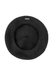 Black woolen women's beret CZADT-0181-99(Z24)-02