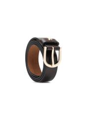 Brown leather women's belt PASDS-0333-1P(Z26) - diagonal product view, on a white background.