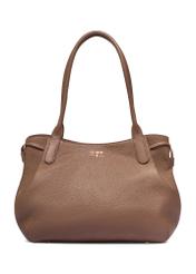Dark beige leather shopper bag TORES-1360-1K(Z26) - front product view, on a white background.