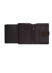 Brown men's leather wallet PORMS-0735-1I(Z26), product view inside on white background.