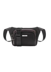 Black men's waist bag TORMN-0380-98(Z25), product view from the front on a white background.