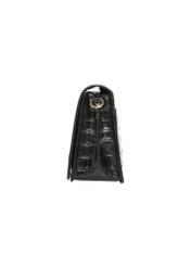 Black leather croco women's handbag TORES-1324-9G(Z26). Side view on a white background.