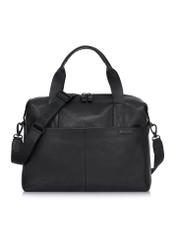 Black leather men's travel bag TORMS-0421-99(W24)-01