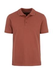 Red polo shirt with logo POLMT-0056-49(W23)-04