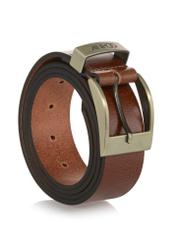 Brown leather men's belt PASMS-0127B-88(W23)-02