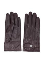 Men's leather adjustable gloves REKMS-0022A-90(Z25), front product view on white background.