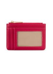 Fuchsia card case POREC-0413-5E(W26), product back view on white background.