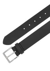 Black leather men's belt PASMS-0257-99(Z24)-03