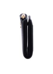 Black leather women's wallet PORES-1019-9I(Z26), side product view on white background.