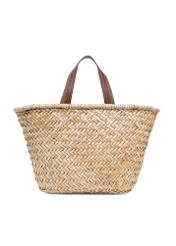 Straw women's basket bag TOREC-0945A-25(W25), product view from the back on a white background.