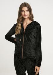 Black unbuttoned women's sweatshirt BLZDT-0081-99(Z22)-01