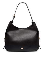 Black shoulder shopper bag TOREC-1366-9I(Z26), front product view on white background.