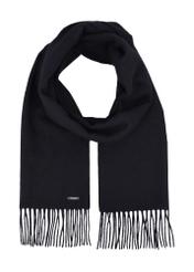 Men's woolen black scarf SZAMT-0034-99(Z25), front product view on white background.