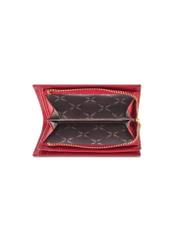 Red leather women's wallet PORES-0980R-4B(W26), product view inside on white background.
