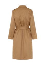 Women's honey colored coat with belt KURDT-0357-81(W22)-04