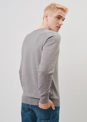 Grey men's heart-shaped sweater SWEMT-0136-91(Z23)-02