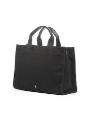 Black cotton women's handbag TOREN-0332-99(W26), diagonal product view on a white background.
