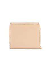 Beige leather women's wallet PORES-0802R-81(Z25), product view from the back on a white background.