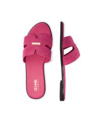 Women's fuchsia flip-flops BUTYD-0725D-5E(W26), product view from above on a white background.