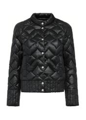 Black quilted transitional jacket for women KURDT-0440B-99(W25)-01