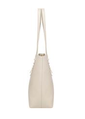 Large cream women's shopper bag TOREC-1309-0B(Z26), side view of the product on a white background.