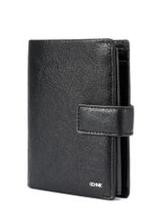 Leather black men's wallet with clasp PORMS-0647-99(W25)
