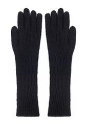 Long black women's gloves REKDT-0030-98(Z24)-02