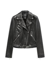 Women's leather biker jacket KURDS-0274-99(KS) - front product view, on a white background.