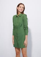 Green dress with collar SUKDT-0161-54(W23)-02