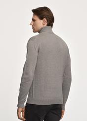 Grey men's turtleneck sweater SWEMT-0095A-66(Z23)-02