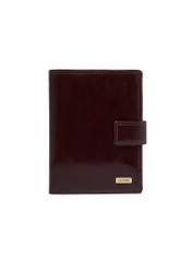 Men's brown leather wallet PL-190-1H(KS), front product view on white background.
