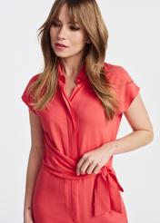 Women's jumpsuit in coral shade KOBDT-0010-18(W25)-03