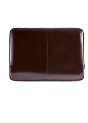 Dark brown leather women's briefcase TORES-1257-1I(W26) - product view from the back, on a white background.