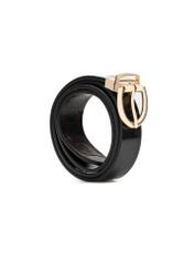 PASDS-0332-49(Z25), double-sided crocodile leather women's belt, diagonal product view on white background.-02