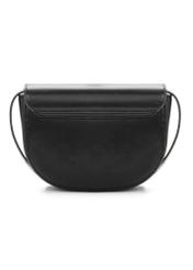 Black semi-circular women's messenger bag TOREC-1127-99(W26), back view of the product on a white background.