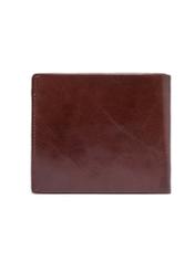 Brown leather men's wallet PORMS-0738-1G(Z26), product view from the back on a white background.