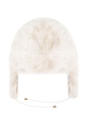 Cream women's earflap hat CZADF-0042-81(Z24)-03