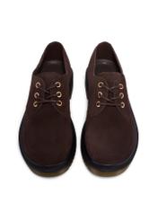 Dark brown suede women's shoes BUTYD-1353-1I(Z26), front product view on white background.