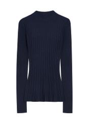 Dark navy blue women's sweater with a blend of cashmere SWEDT-0288-7E(Z26), front view of the product on a white background.