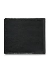 Unbuttoned black leather men's wallet PORMS-0551-99(W24)-02