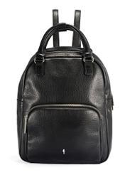 Women's leather black backpack TORES-1146-9I(Z26) - front product view, on white background.