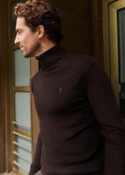 Men's turtleneck sweater in chocolate color SWEMT-0095B-90(Z25)