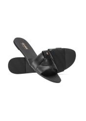 Black women's flip-flops with braid BUTYD-0903C-99(W26), diagonal product view on a white background.