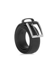 Leather black men's belt PASMS-0258-99(Z24)-02