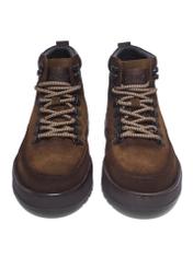 Men's suede shoes in cognac color BUTYM-0576-1H(Z26), front product view on white background.