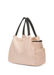 Powder pink bag for mother TOREN-0308-5A(W26) - diagonal view of the product on a white background.